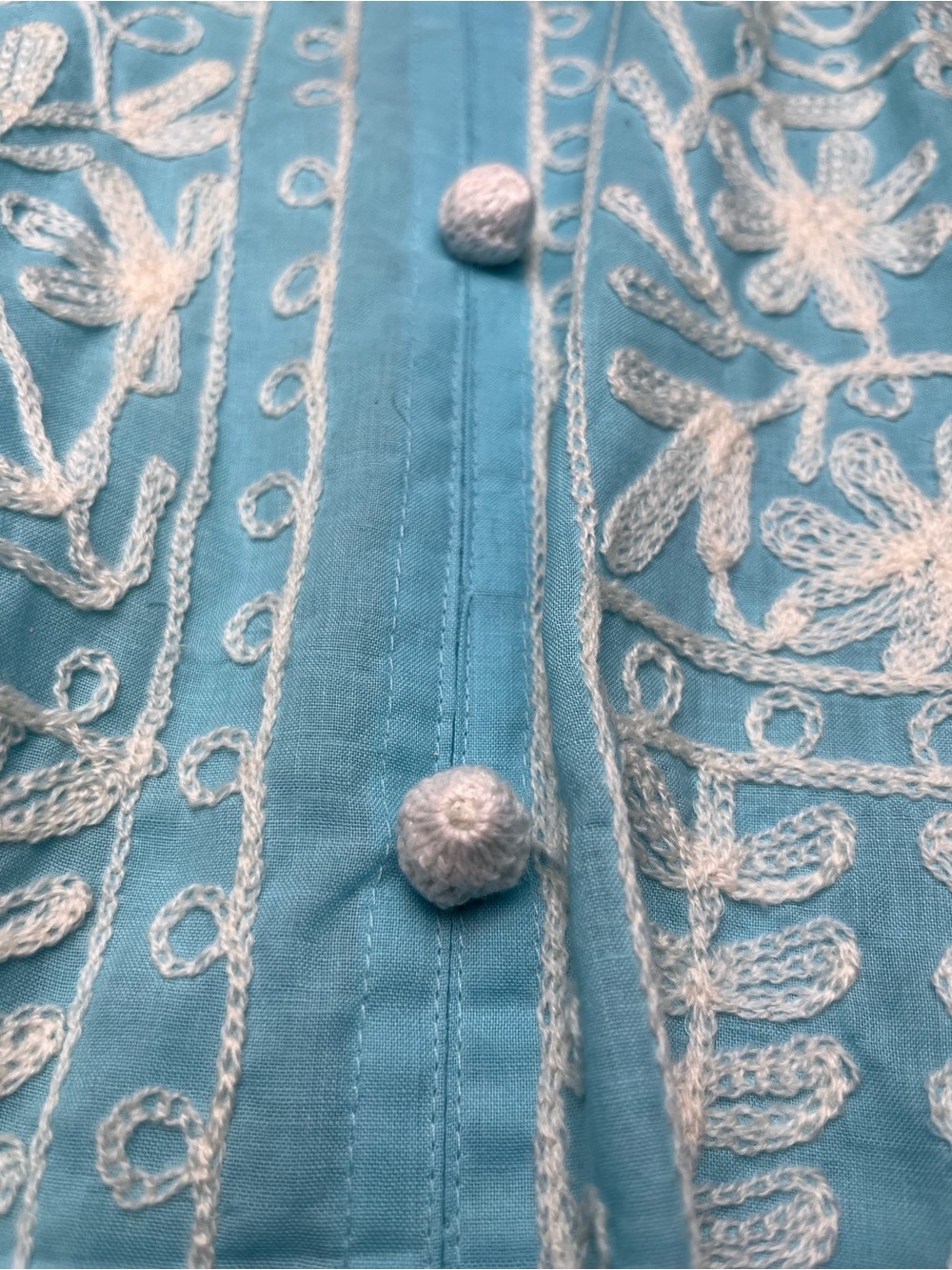 Turquoise Embroidered Button-Front Tunic - Picture 2 of 5